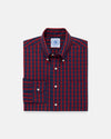 Made-in-USA Red & Navy Tartan Broadcloth Sport Shirt - Classic Fit