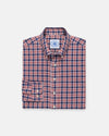 Red & Blue Plaid Cotton Flannel Button Down Sport Shirt - Classic Fit