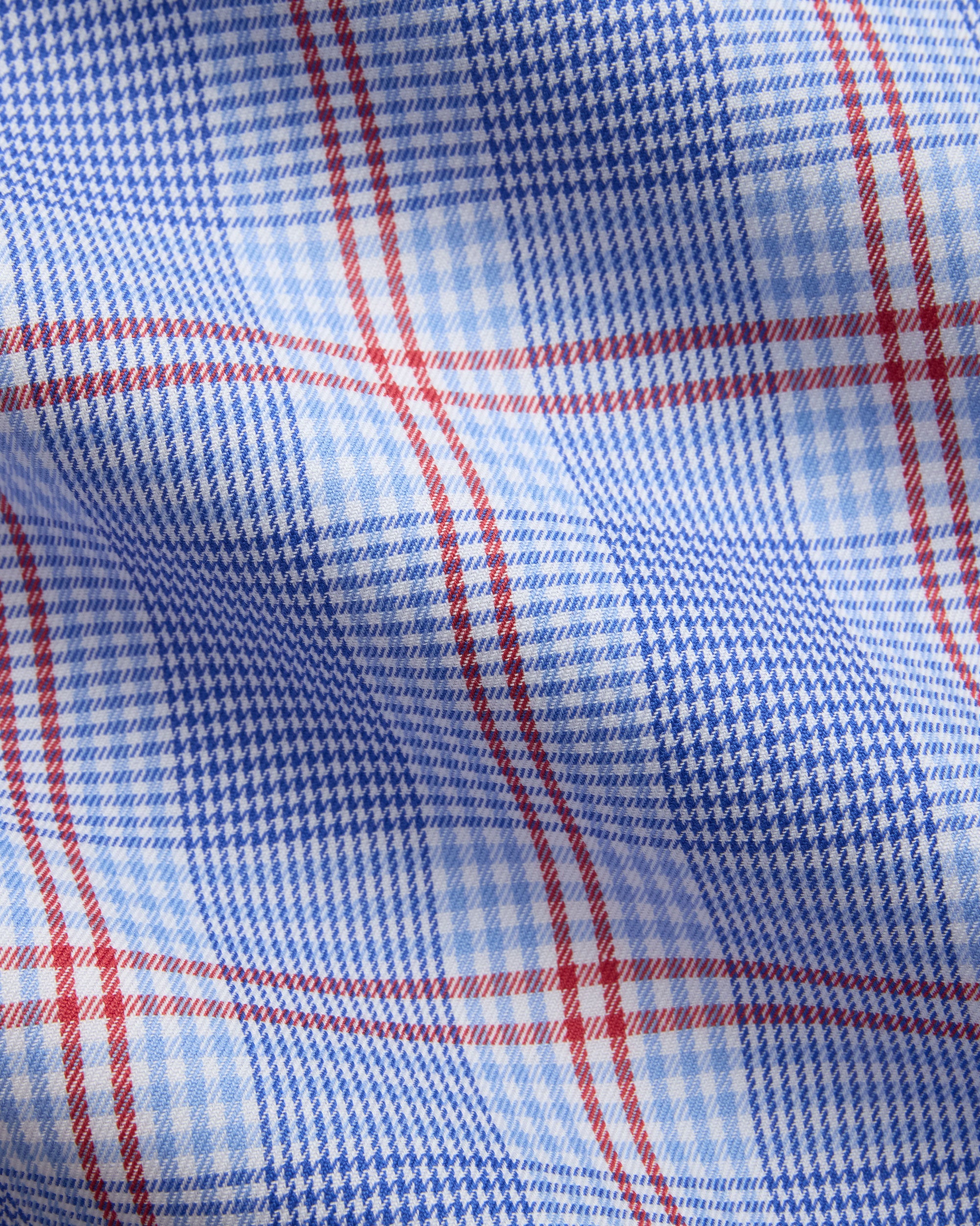 Made-in-USA Blue & Red Windowpane Button Down Sport Shirt - Classic Fit
