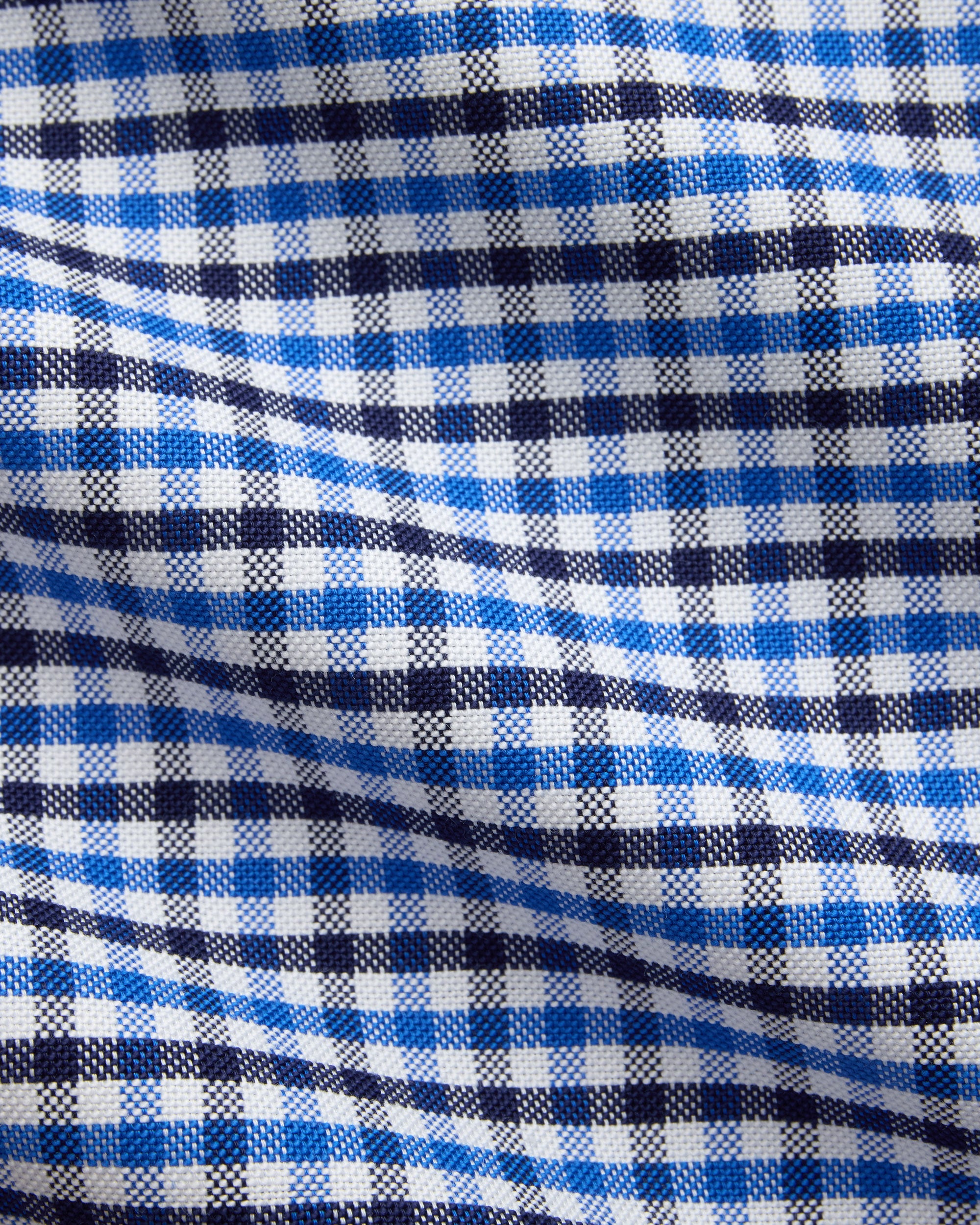 Made-in-USA Navy & Light Blue Tattersall Button Down Sport Shirt - Classic Fit