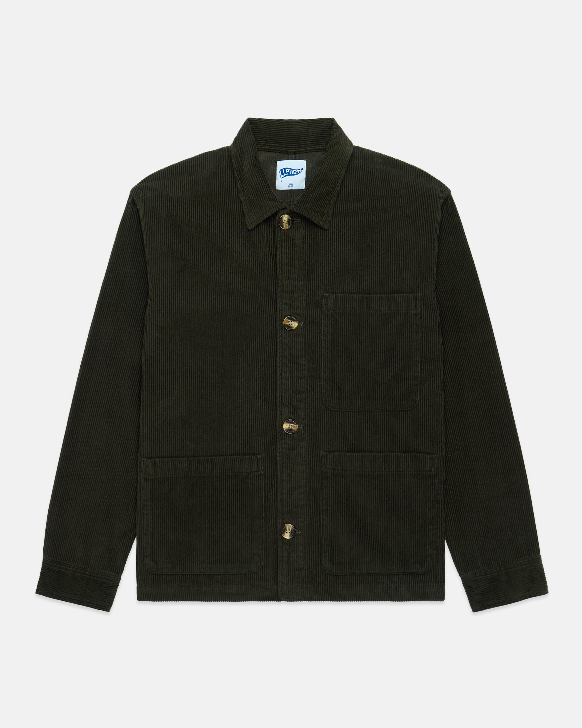 Olive Corduroy Chore Coat - Trim Fit