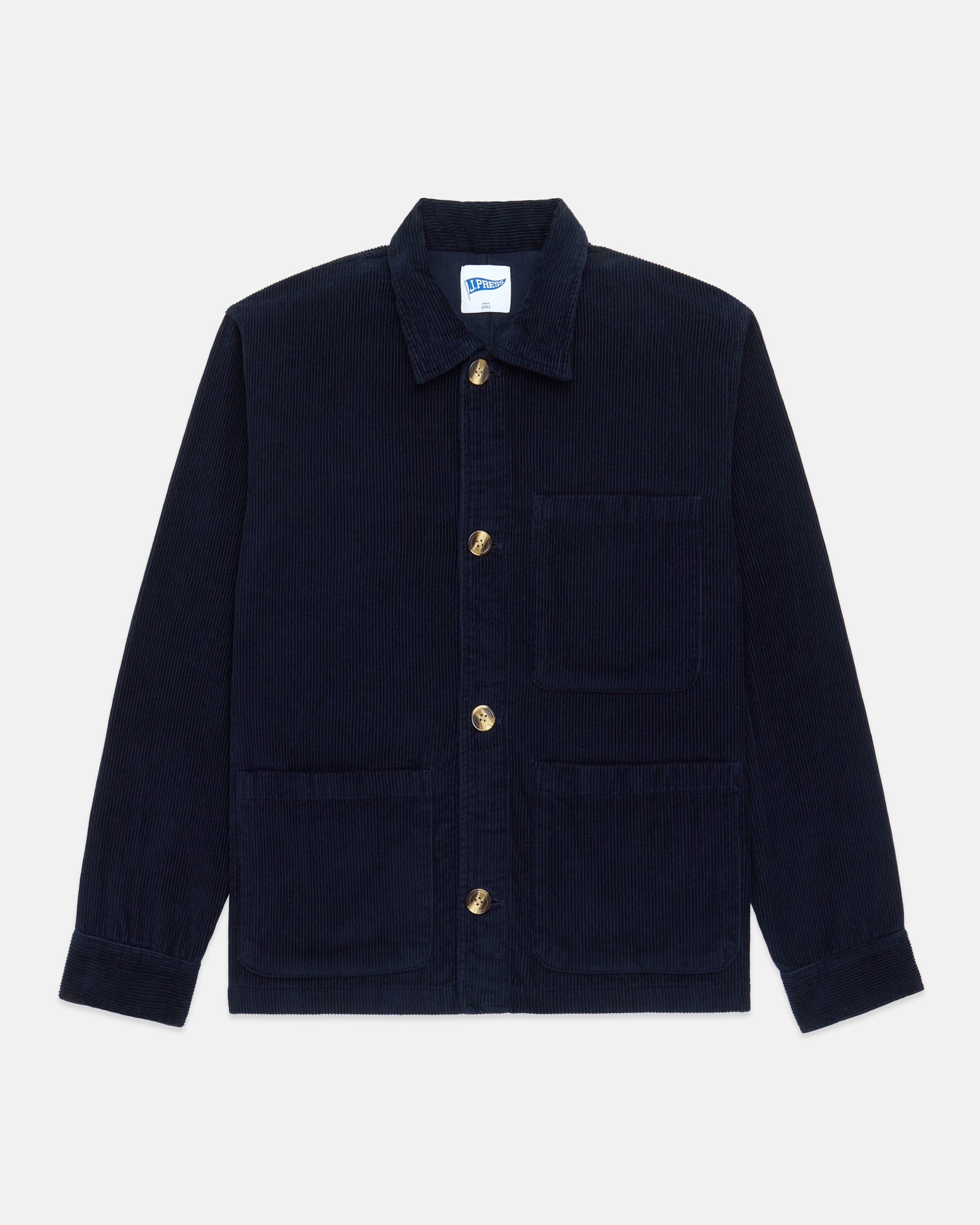 Navy Corduroy Chore Coat - Trim Fit