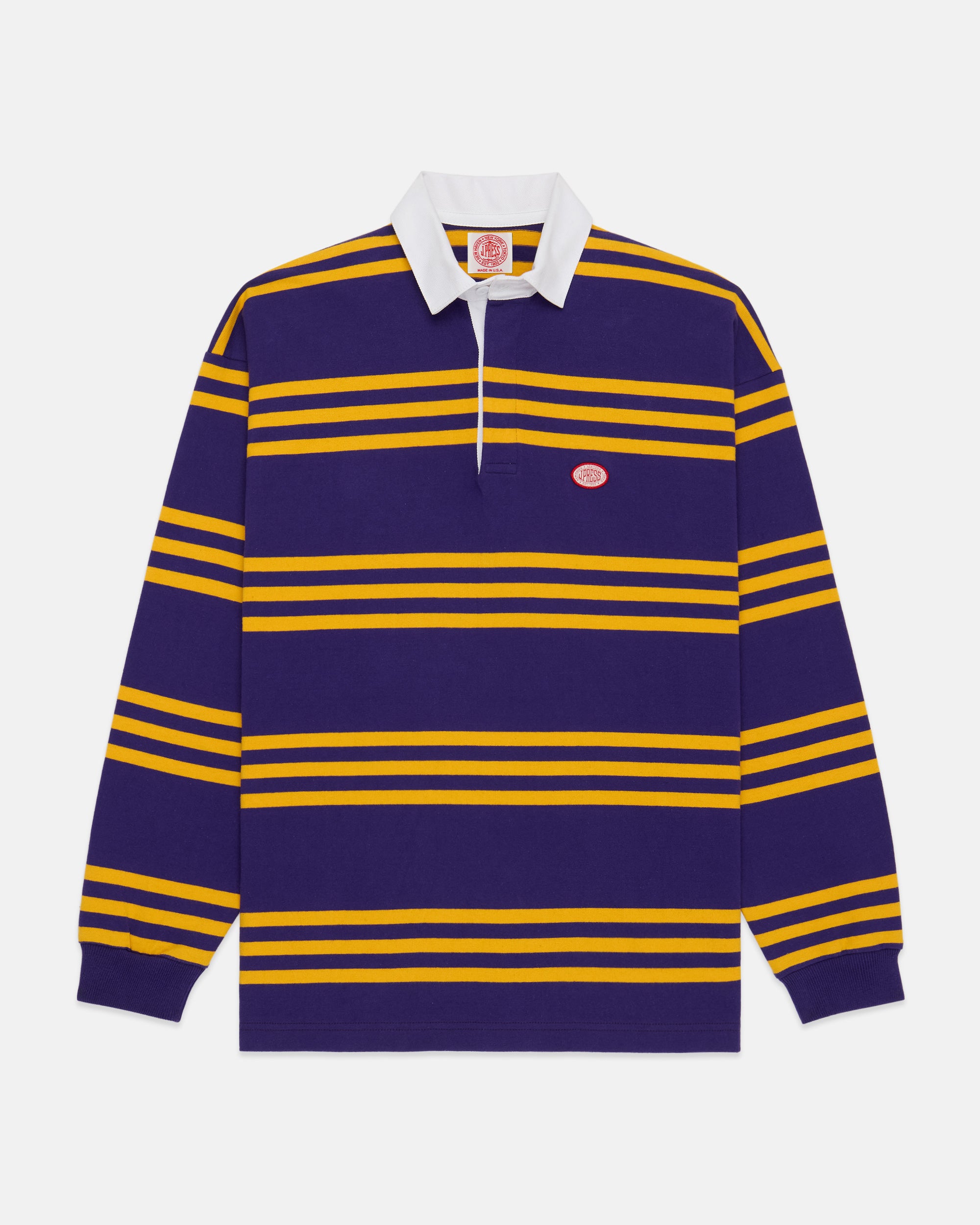 Made-in-USA Purple Triple Stripe J. Press Seal Cotton Rugby
