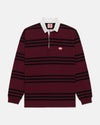 Made-in-USA Burgundy Triple Stripe J. Press Seal Cotton Rugby