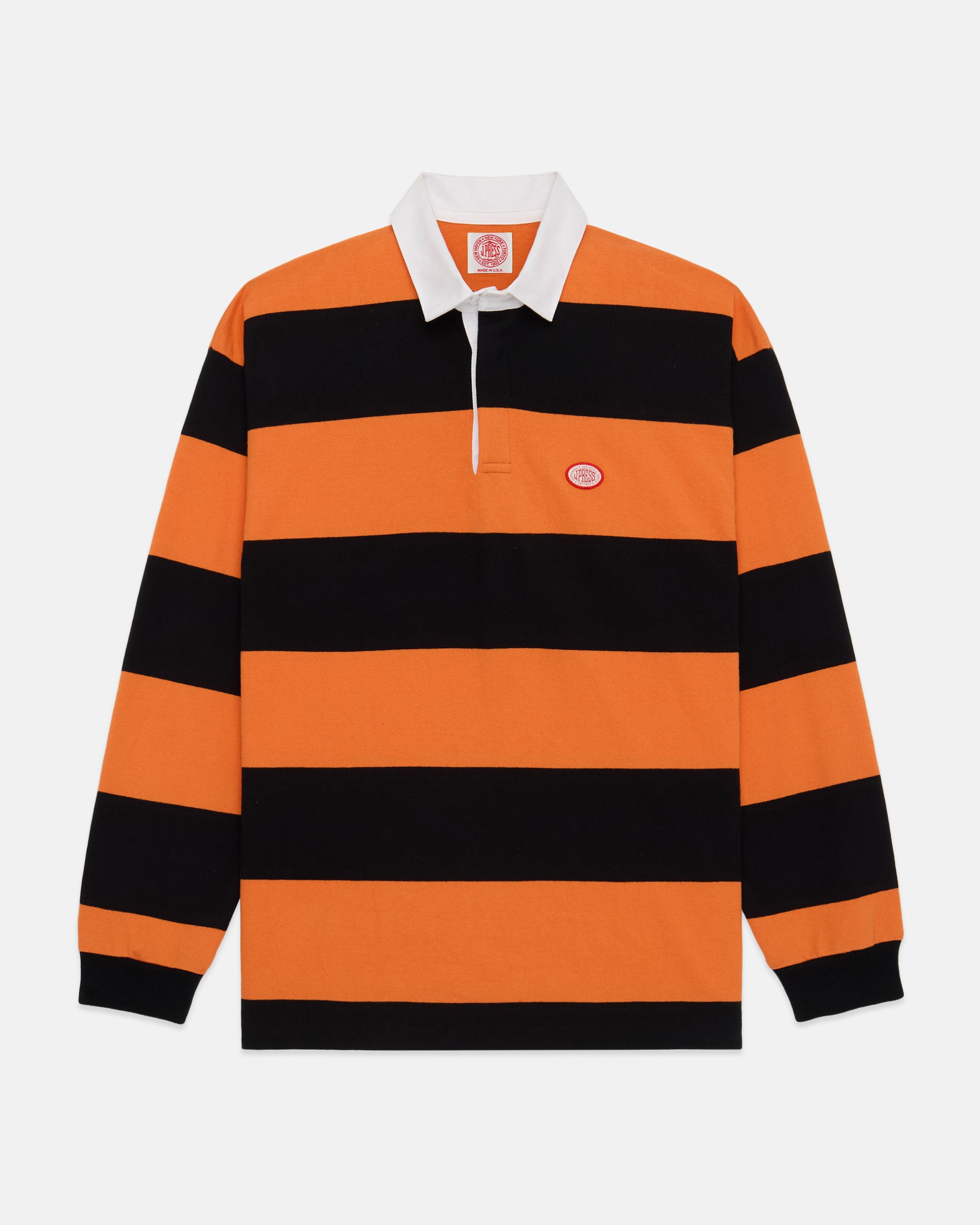 Made-in-USA Orange Guard Stripe J. Press Seal Cotton Rugby