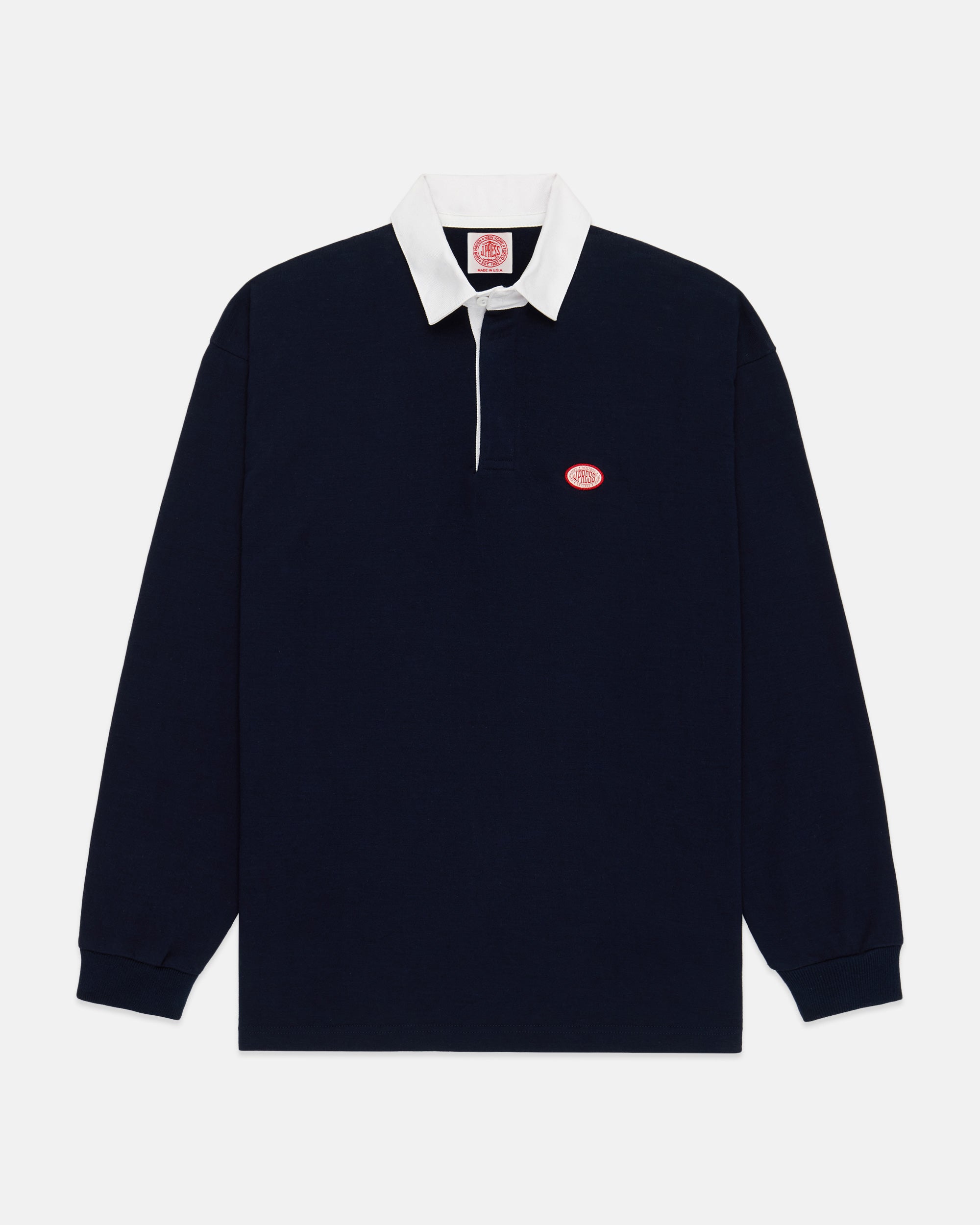 Made-in-USA Solid Navy J. Press Seal Rugby Shirt