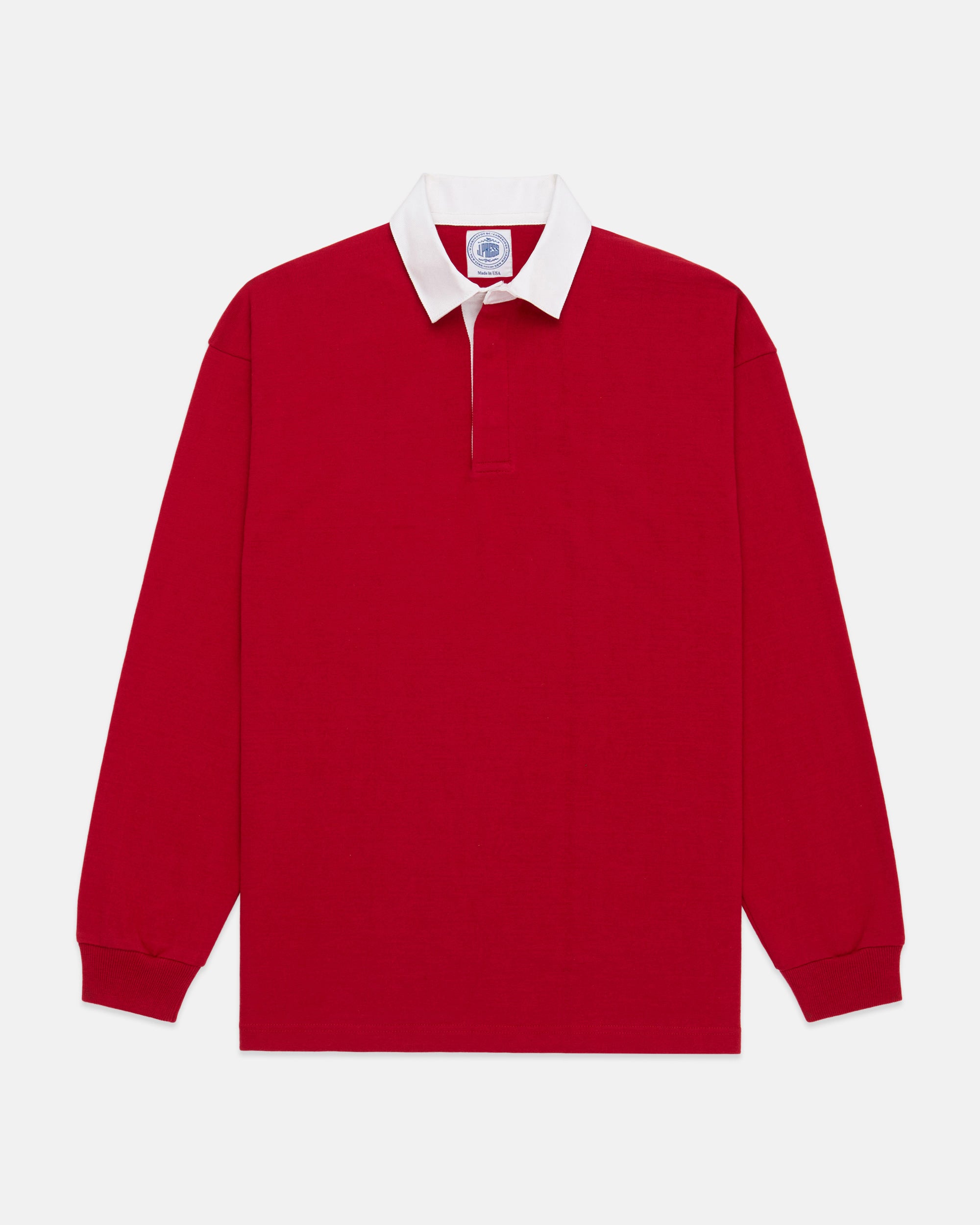 Made-in-USA Solid Red Cotton Rugby
