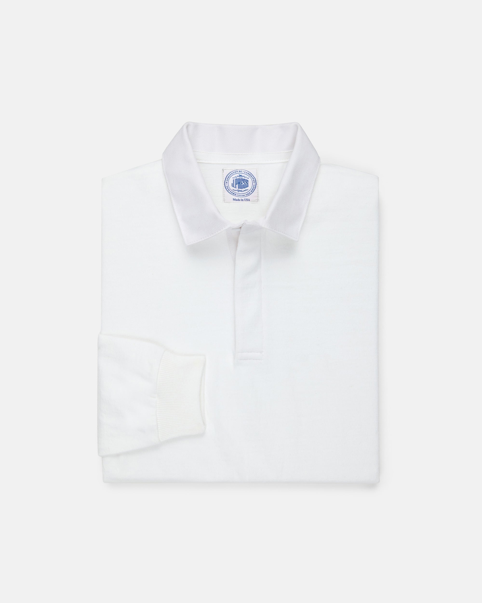 Made-in-USA Solid White Cotton Rugby