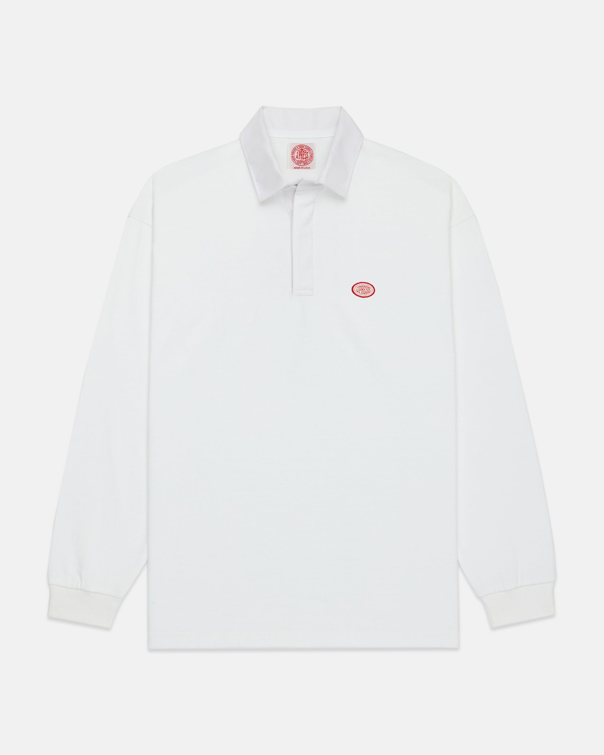 Made-in-USA Solid White J. Press Seal Rugby Shirt