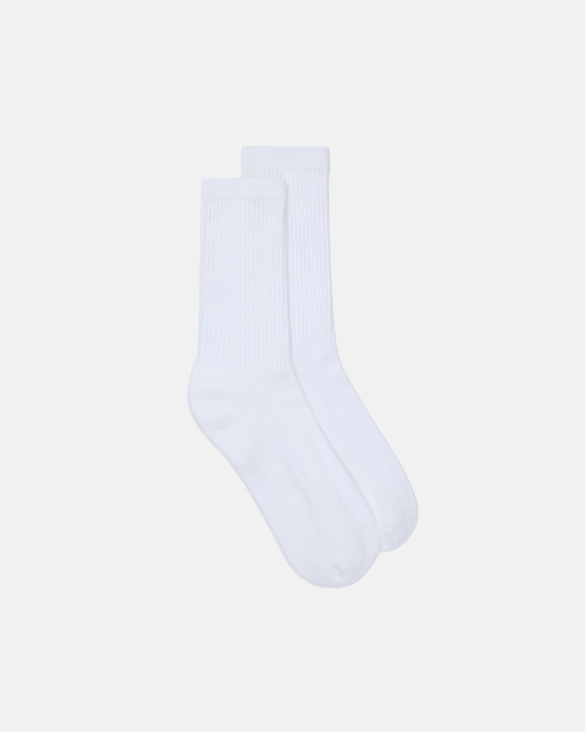 Made-in-USA Solid White Cotton Crew Socks