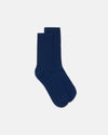 Made-in-USA Solid Navy Cotton Crew Socks
