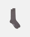 Made-in-Italy Brown Marl Mid-calf Ribbed Wool Socks