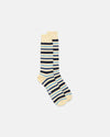 Made-in-Italy Yellow & Navy Multi-Stripe Mid-calf Wool Sock