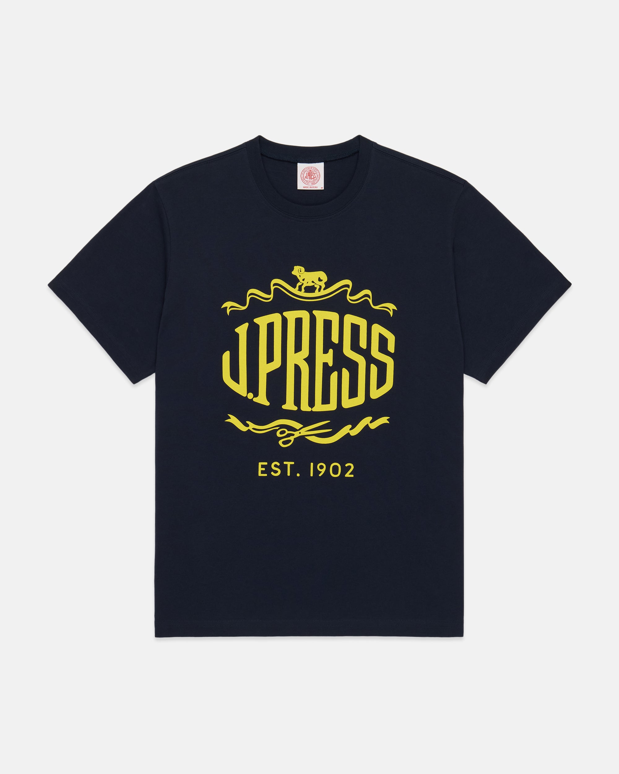 Navy J. Press "Sheep & Shears" Logo T-Shirt