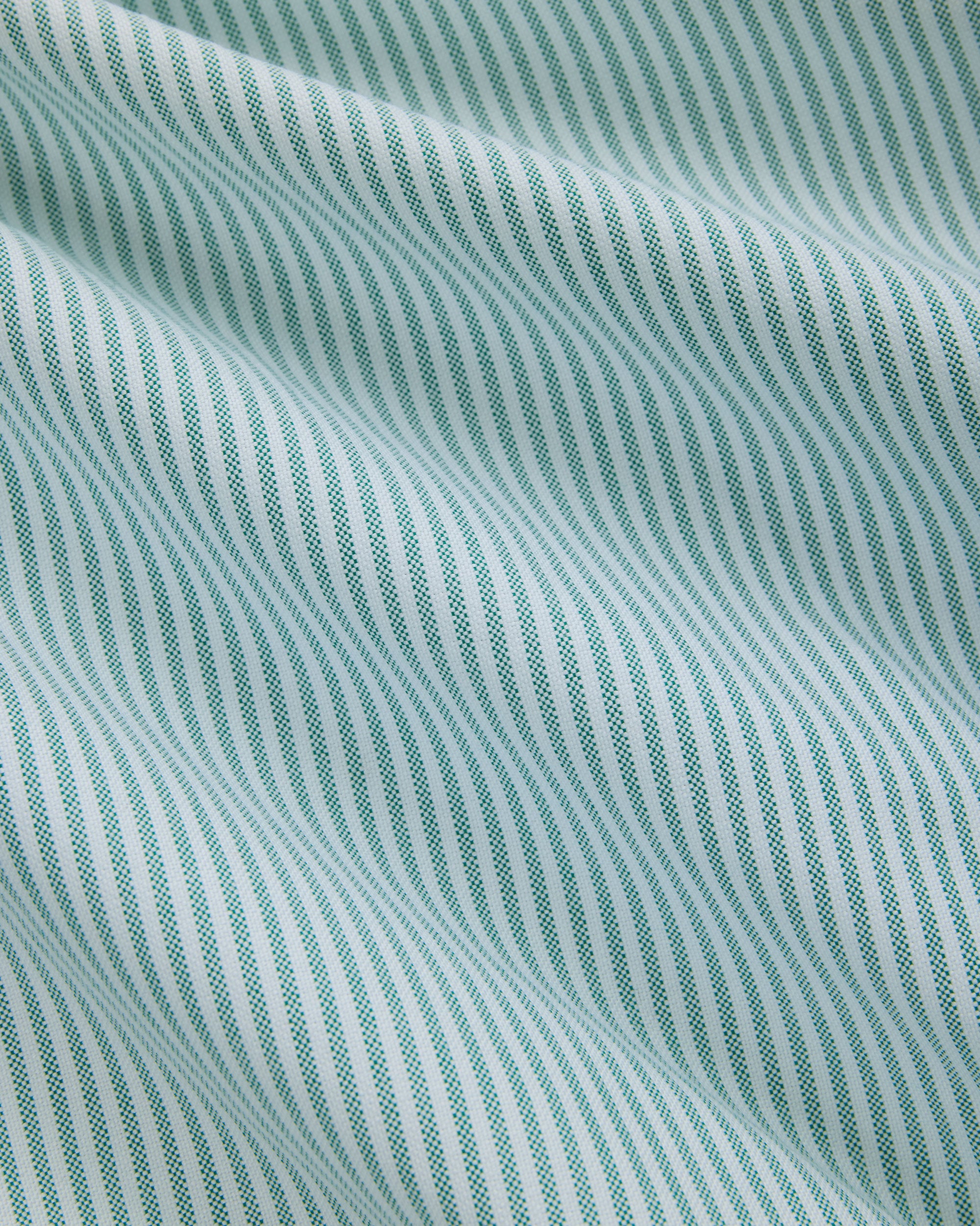 Made-in-USA Flap Pocket Green University Stripe Oxford Cloth Shirt - Classic Fit