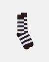Brown & White Hoop Stripe Cotton Socks