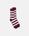 Burgundy & White Hoop Stripe Cotton Socks