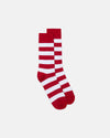 Red & White Hoop Stripe Cotton Socks