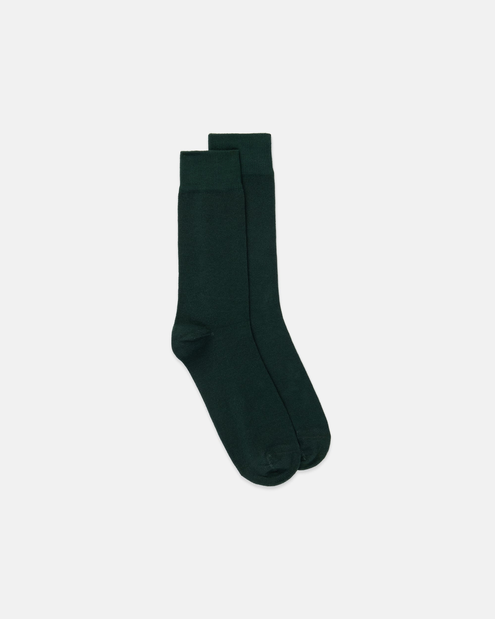 Solid Green Cotton Socks