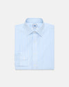 Made-in-USA Thomas Mason Light Blue Butcher Stripe Poplin Dress Shirt - Classic Fit