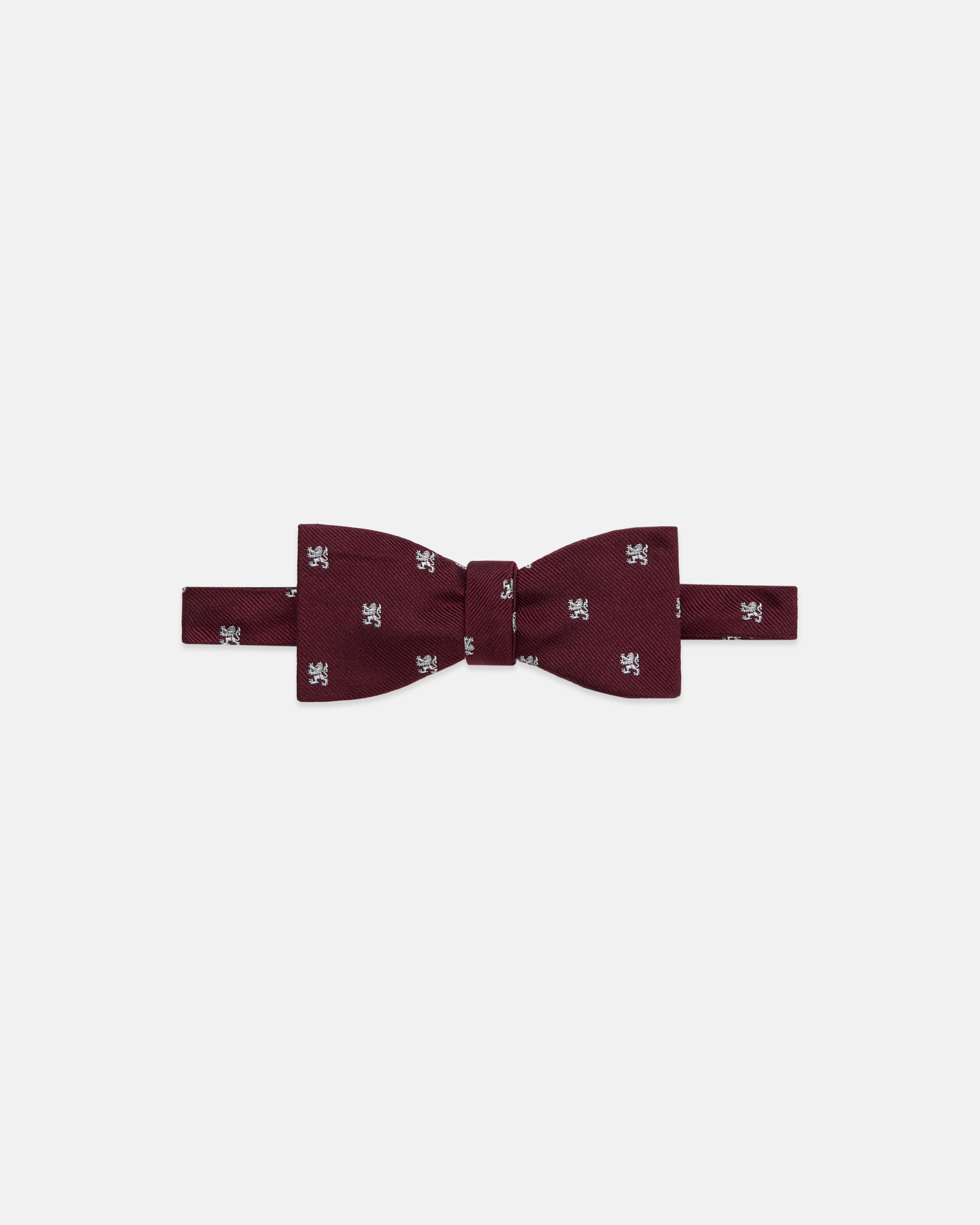 Made-in-England Burgundy Griffin Club Bow Tie