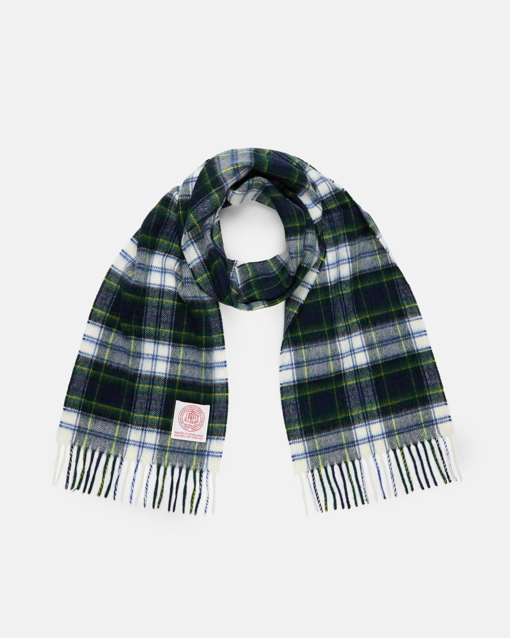 Made-in-England Dress Gordon Tartan Merino Wool Scarf