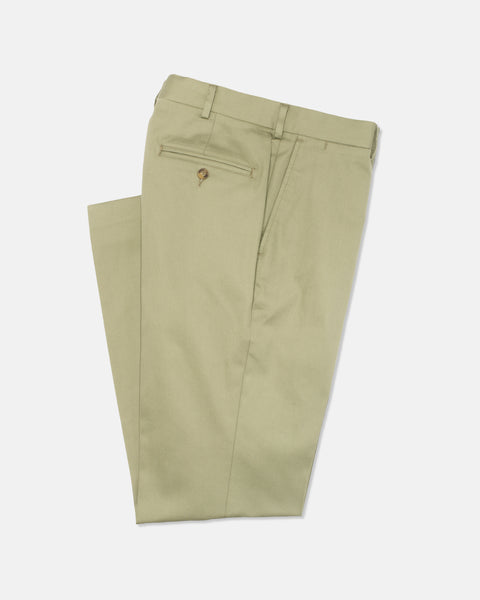 Washed Twill Chino Classic Trousers - Sage | J. Press Washed Twill Chino Classic Trousers - Sage | J. Press