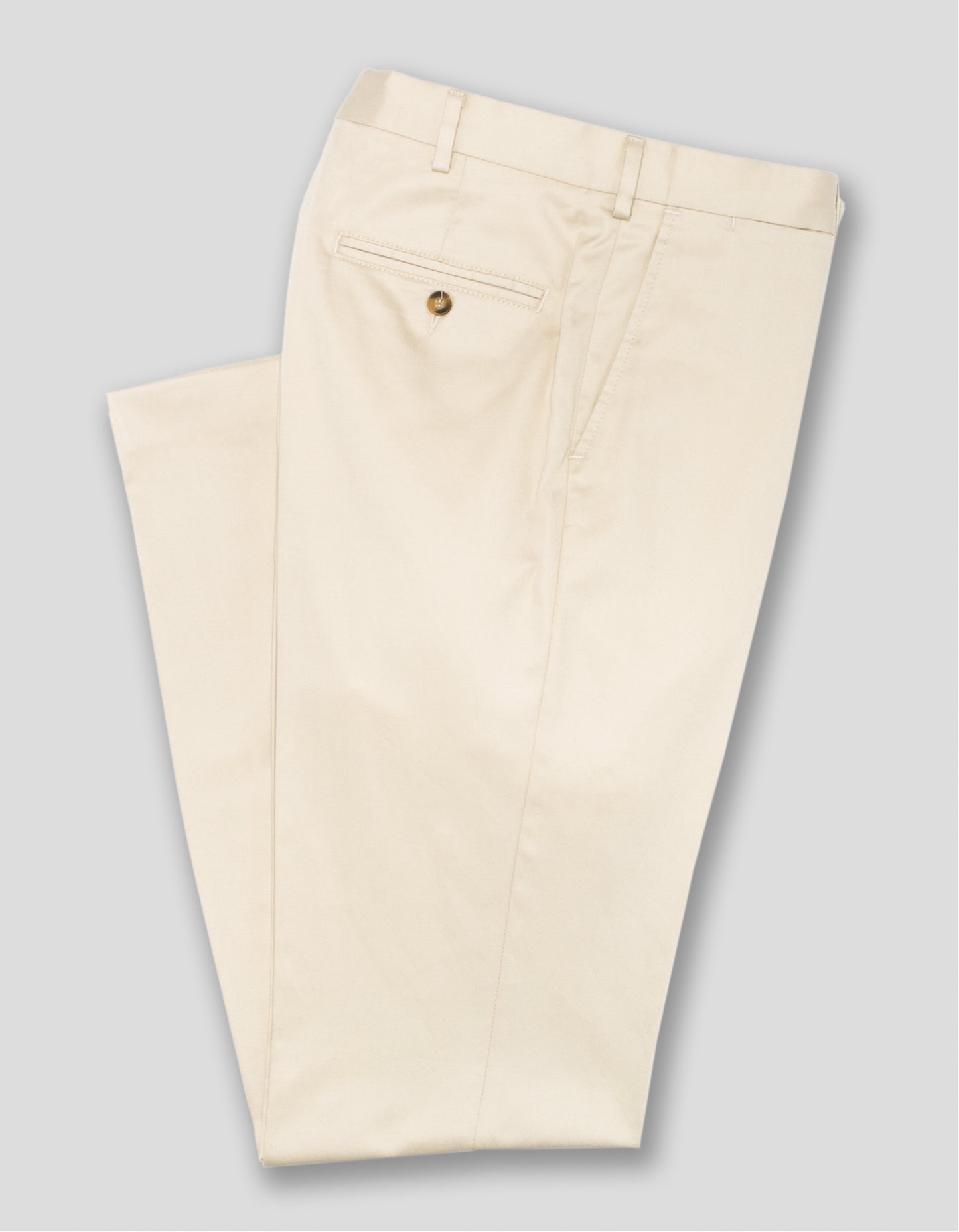 WASHED TWILL CHINO TROUSERS CLASSIC FIT - STONE