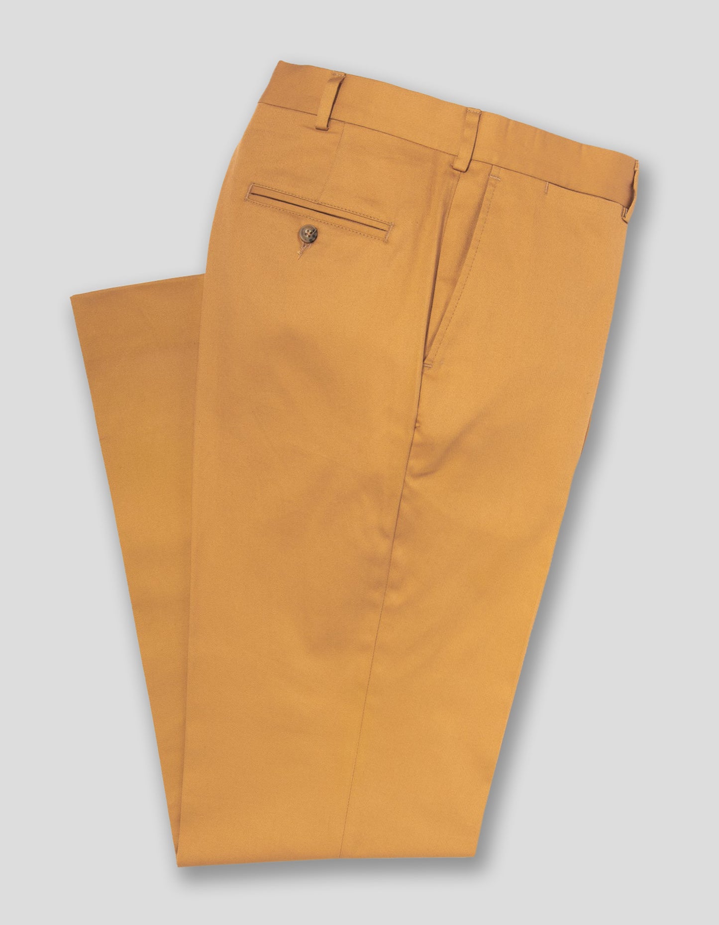 WASHED TWILL CHINO TROUSERS CLASSIC FIT - WHEAT