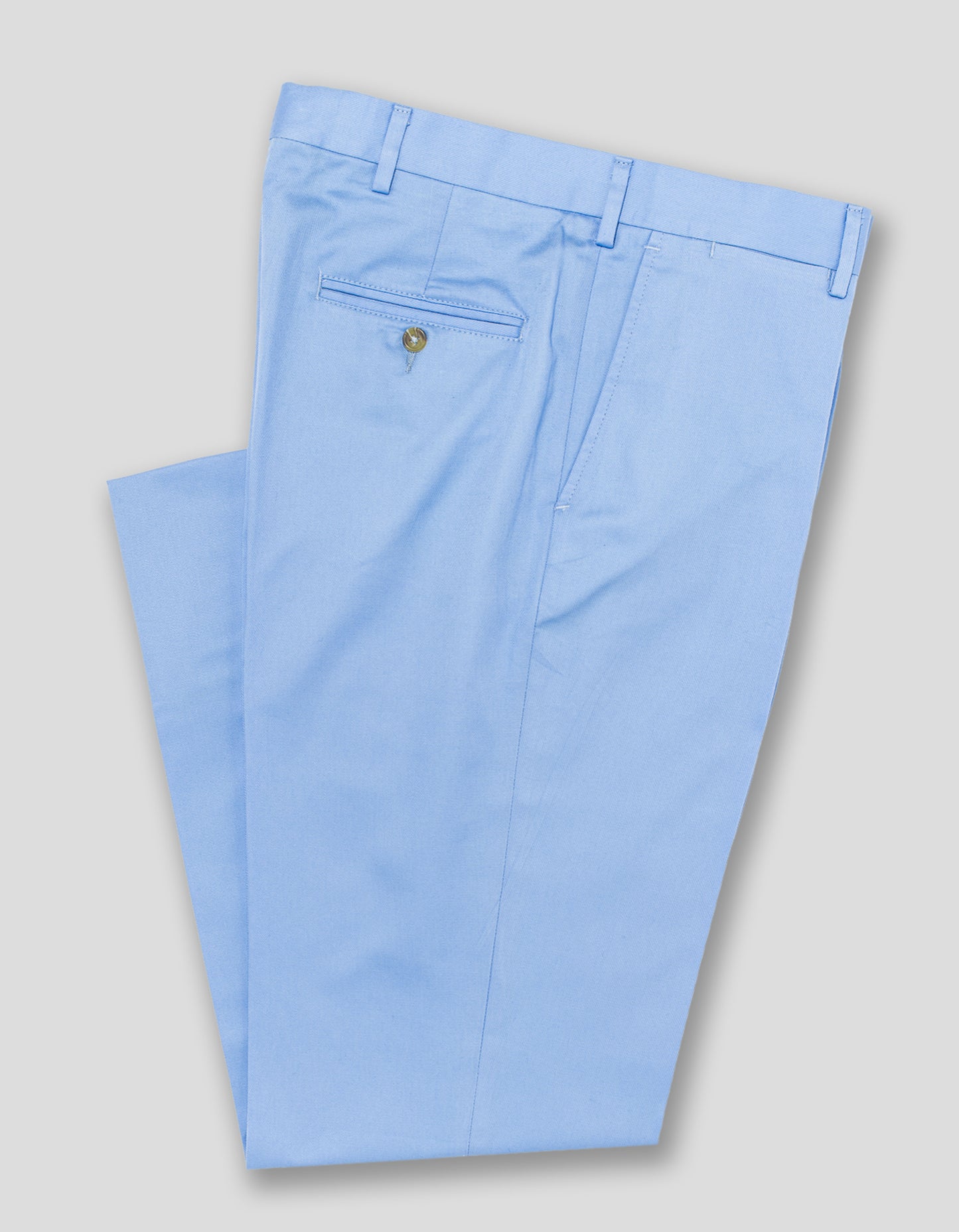 WASHED TWILL CHINO CLASSIC TROUSERS - LIGHT BLUE