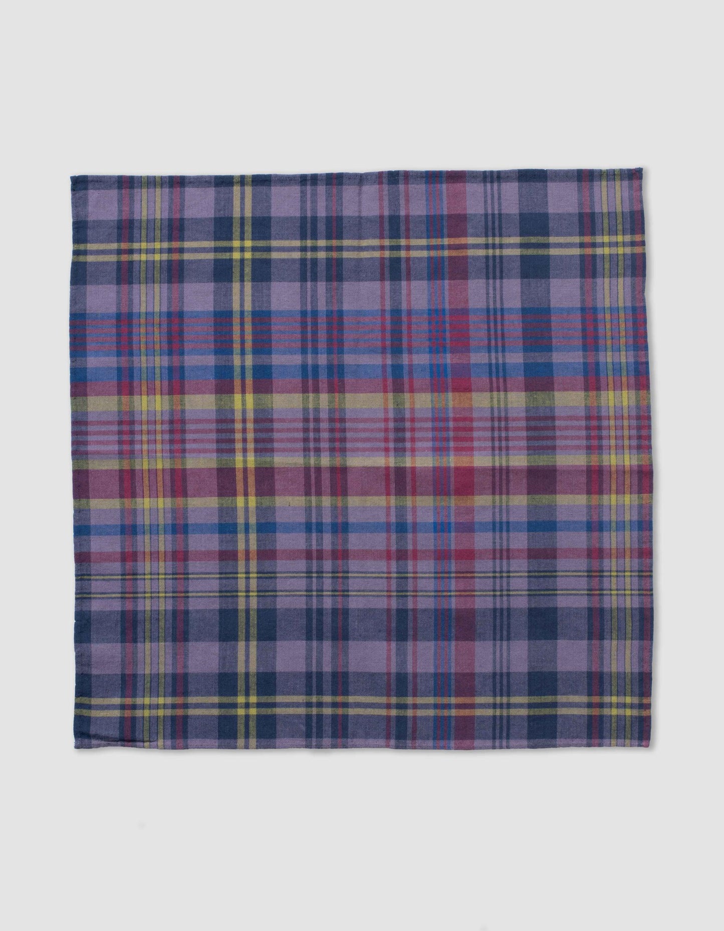 MADRAS POCKET SQUARE - TEA STAINED