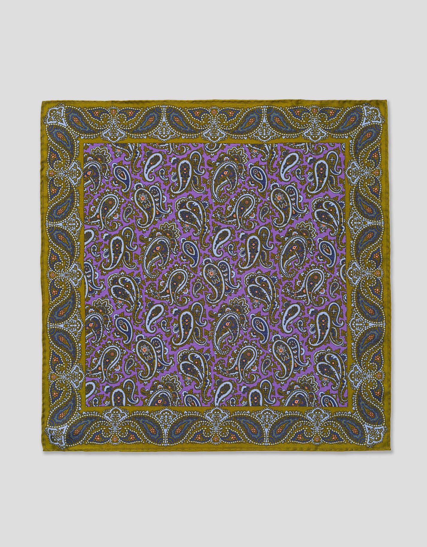 PAISLEY POCKET SQUARE - LIGHT BLUE