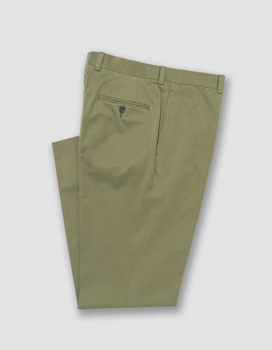 OLIVE COTTON DRILL CLOTH TROUSER - CLASSIC FIT