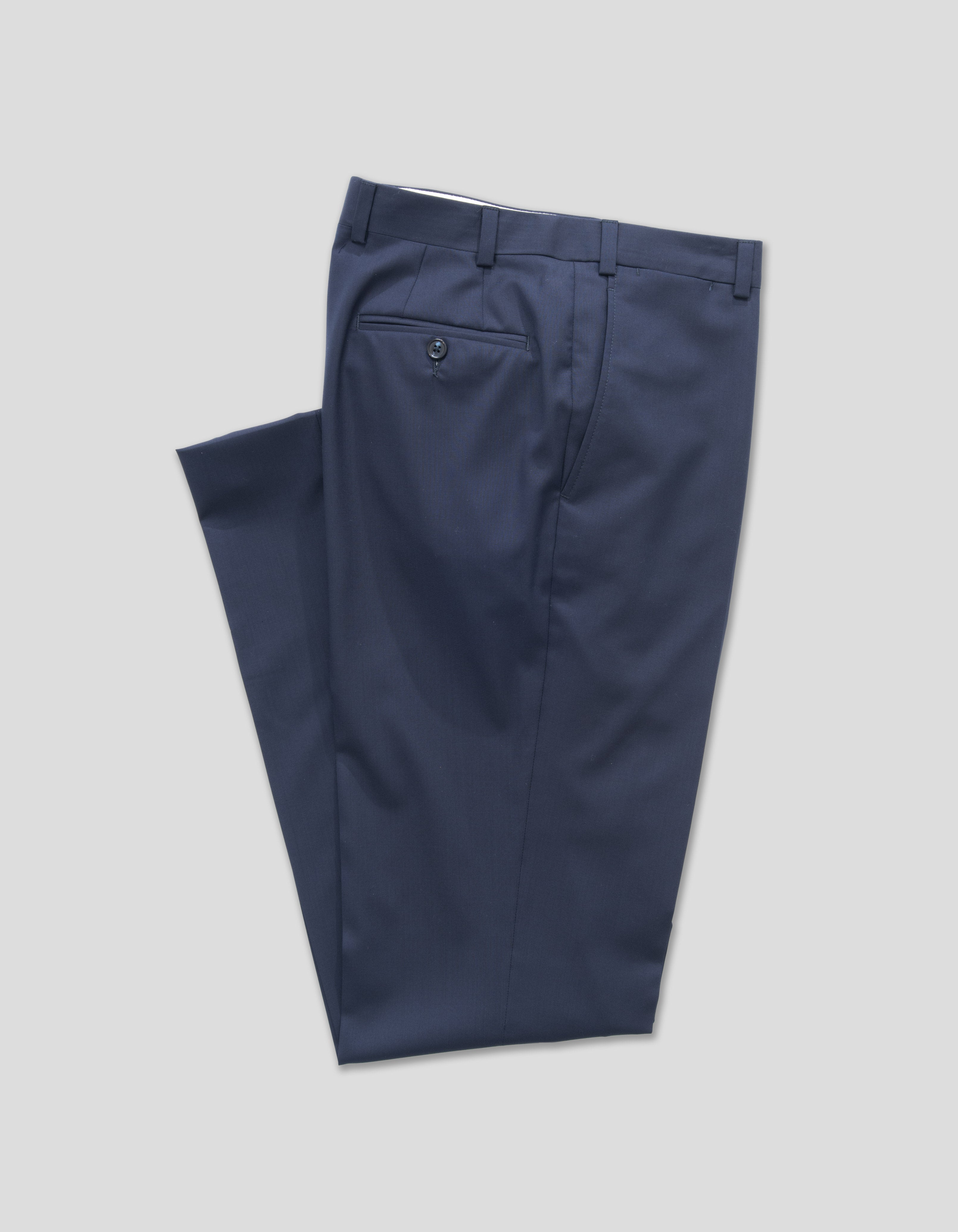 Charcoal Wool Tropical Trousers - Classic Fit | Men's Dress Clothes 