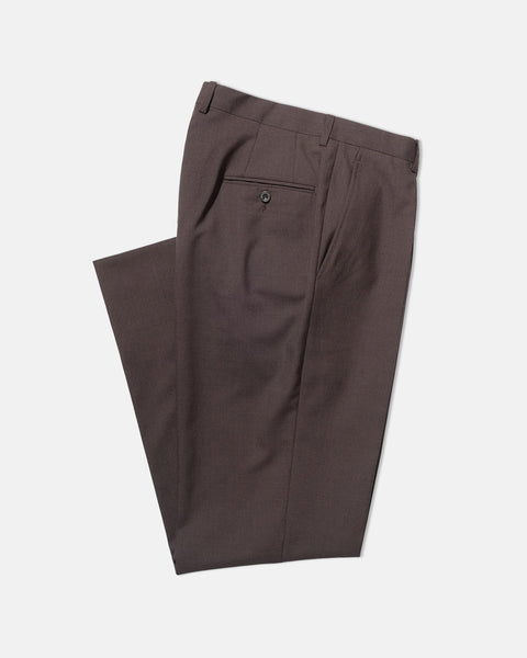 パンツ everyone wool adjustable trousers BROWN JPR9107AY_PLEATED-DARK-BROWN-1