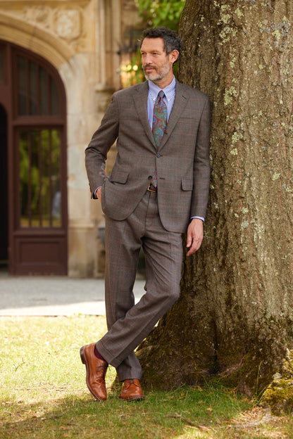 LIGHT BROWN PLAID WITH RUST DECO SUIT