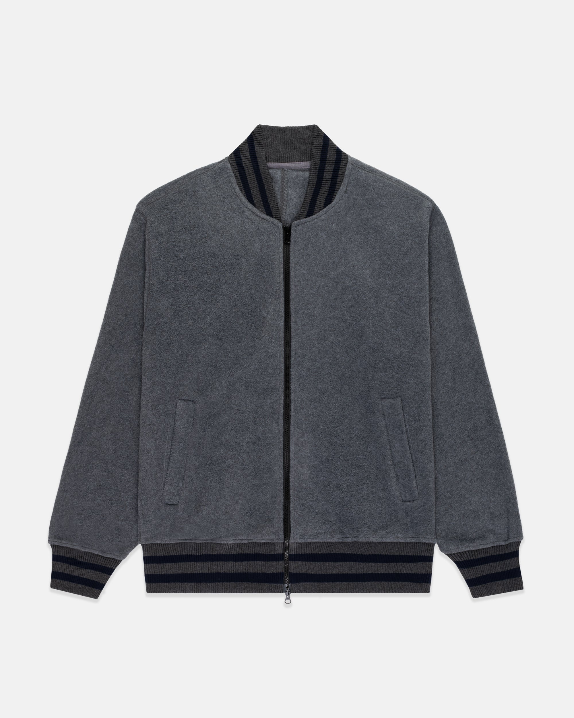 Charcoal Polar Fleece Track Jacket - Trim Fit