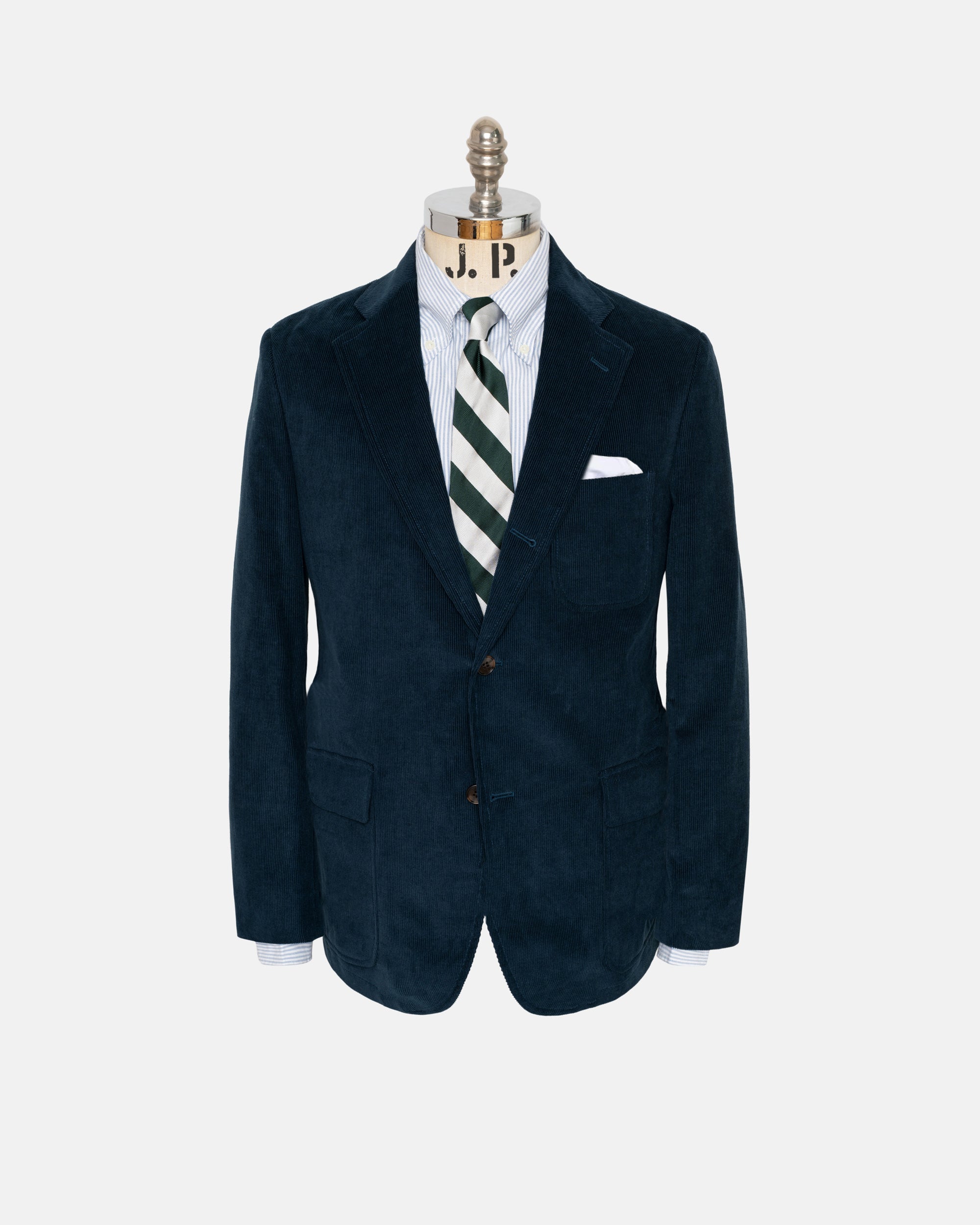 Navy Narrow Wale Corduroy Sport Coat - Trim Fit
