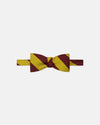 Made-in-USA Burgundy & Gold Guard Stripe Silk Repp Bow Tie