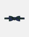 Made-in-USA Navy & Green Guard Stripe Silk Repp Bow Tie