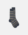 Dark Grey Fair Isle Cashmere Socks