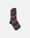 Made-in-England Charcoal Fair Isle Wool Socks