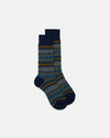 Made-in-England Navy Fair Isle Wool Socks