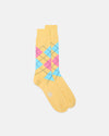 Made-in-Italy Yellow Argyle Cotton Socks
