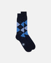 Made-in-Italy Black Argyle Cotton Socks