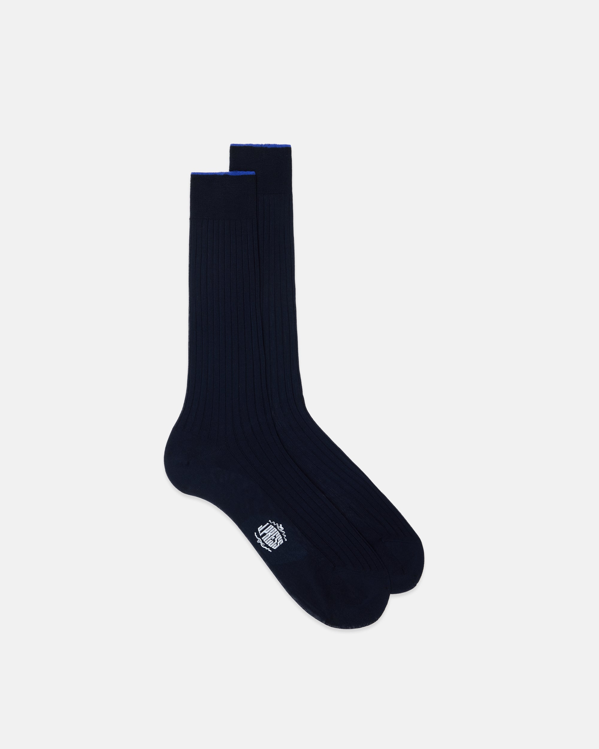 Made-in-Italy Navy Mid-Calf Cotton Socks