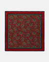Made-in-USA Burgundy Paisley Silk Pocket Square
