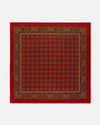 Made-in-USA Red Medallion Silk Pocket Square