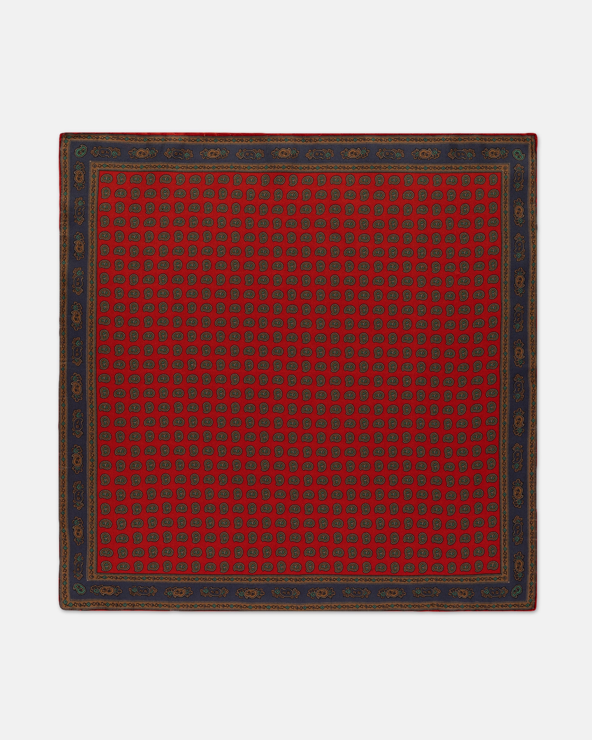 Made-in-USA Red Pine Silk Pocket Square