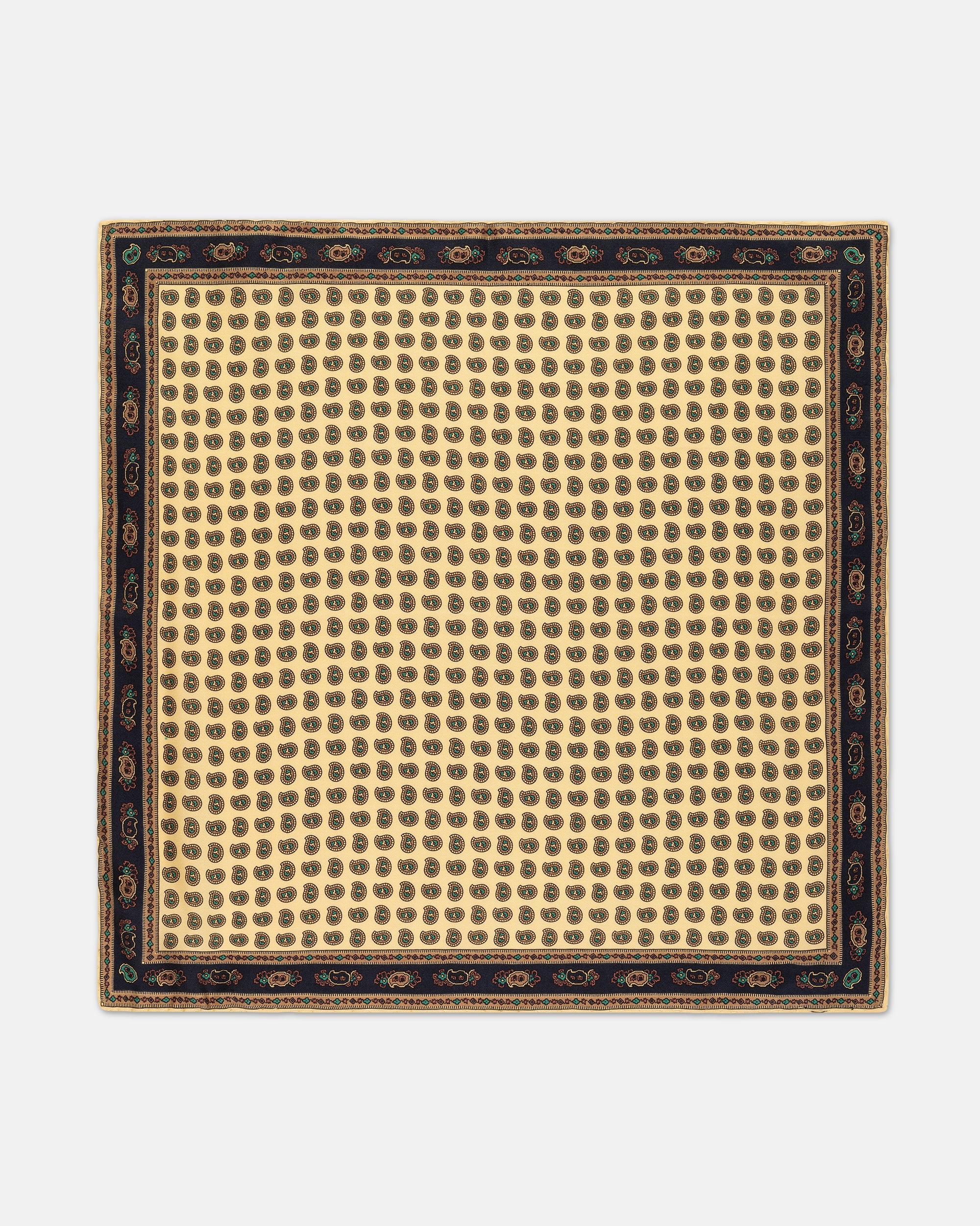 Made-in-USA Light Yellow Pine Silk Pocket Square